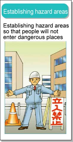 Establishing hazard areas - Establishing hazard areas so that people will not enter dangerous places
